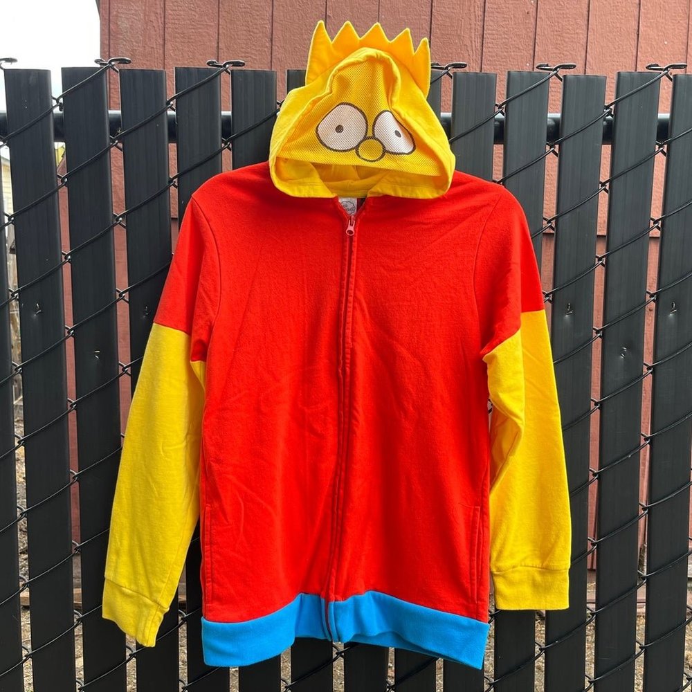The Simpsons Bart Simpson Boys Full Zip Cosplay Costume Sweatshirt Hoodie XL